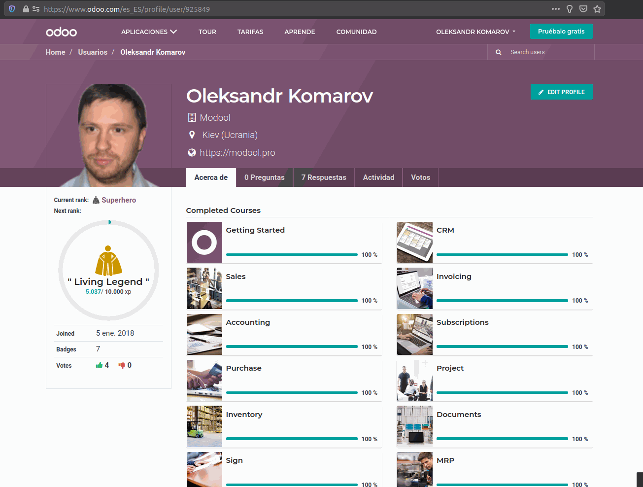 Oleksandr Komarov • Odoo Super-Hero